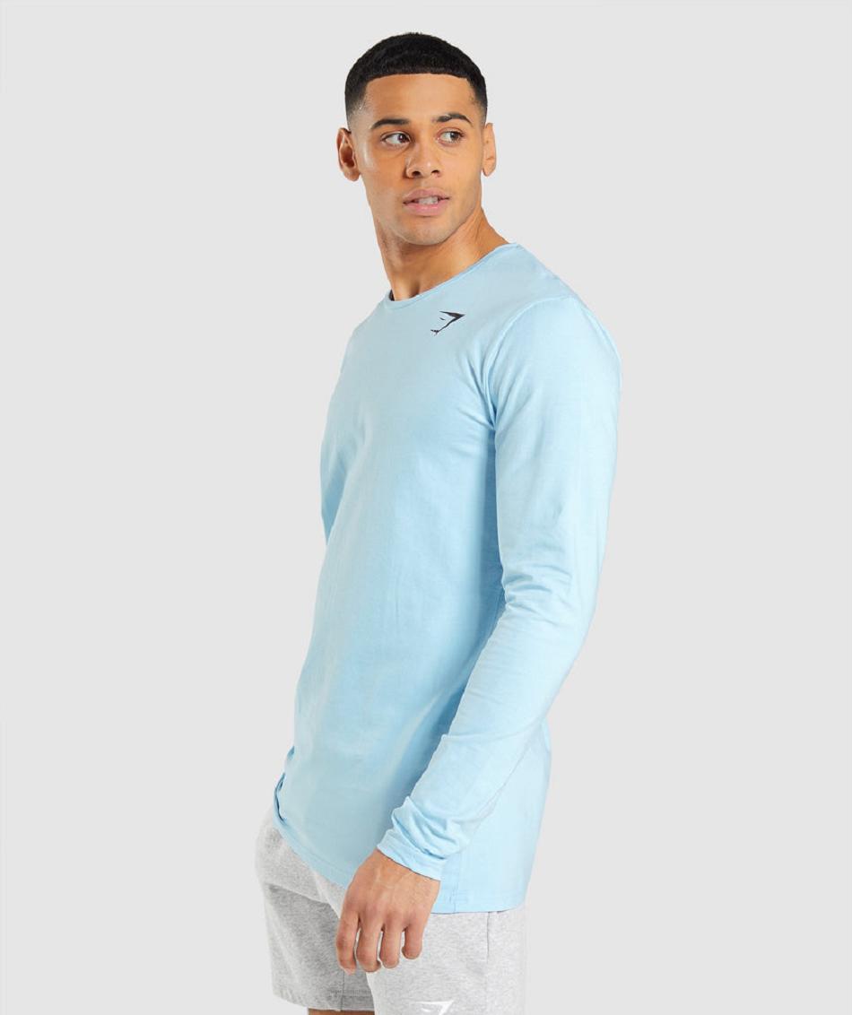 Long Sleeve Gymshark Essential Hombre Beige | CO 3519CTV